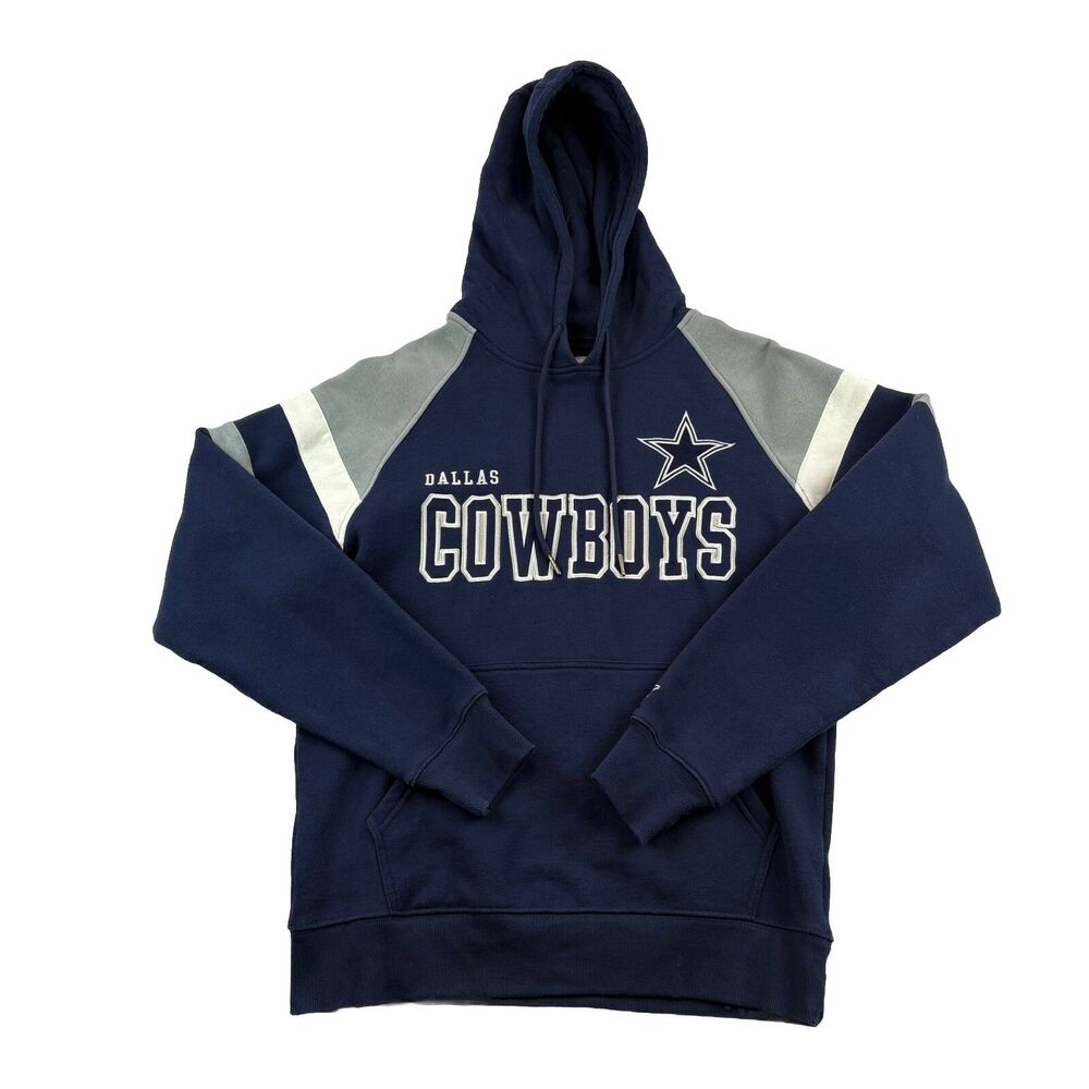 Dallas Cowboys NFL Hoodie Starter Mens M Blue Striped Sleeves Colorblock